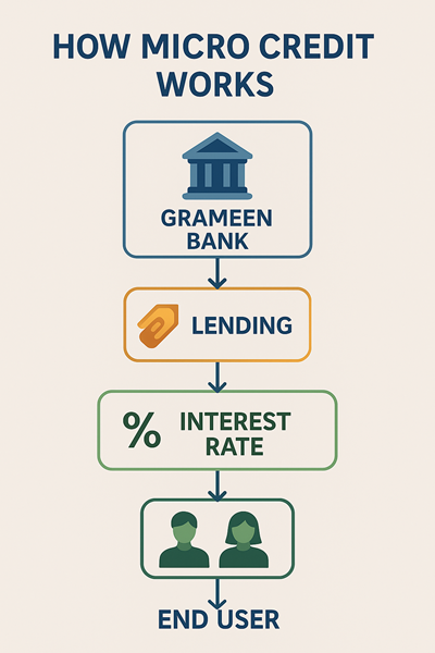 Normal Micro Credit Flow by Dr Yunus